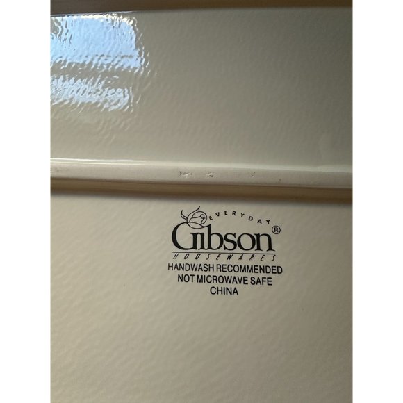 Gibson Serving Tray Platter Cheese Turkey Cookies White Gold Bow Trim Handles - Picture 2 of 7